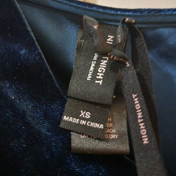 NIGHT NIGHT by Jonathan Simkhai Womens Blue Dk Cut Out Velvet Midi Dress… - Picture 10 of 13